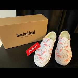 BucketFeet Flamingo Slip Ons
